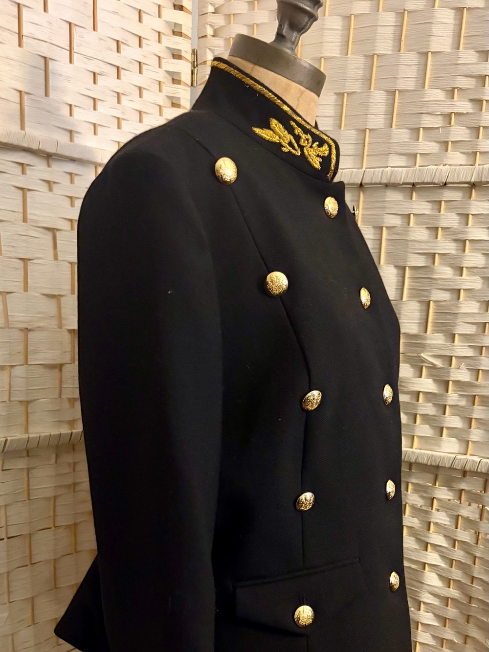 Vintage Ralph Lauren 100% Wool Military Peplum Gold Embossed Buttons, Embroidery - Picture 12 of 13